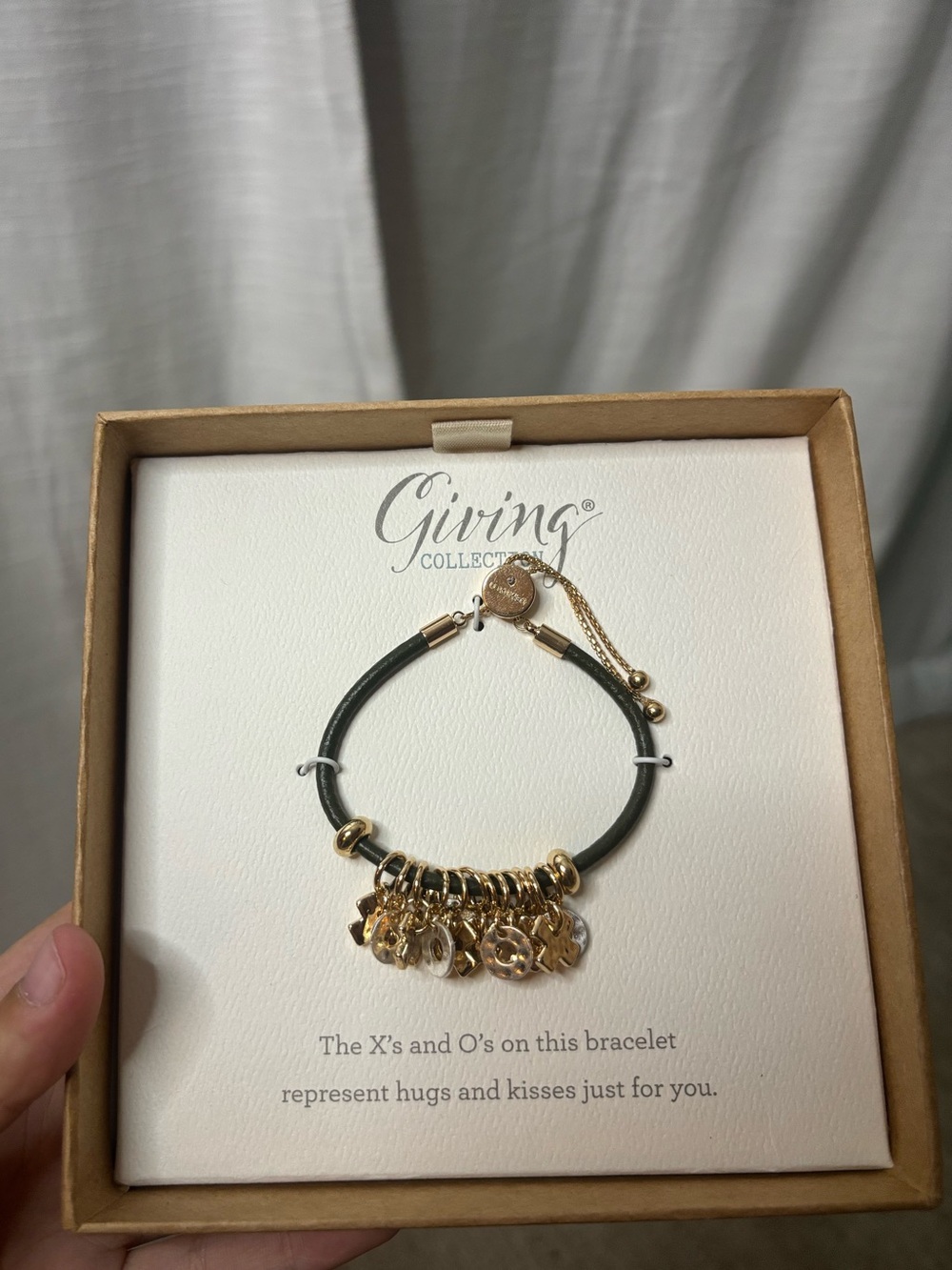 Gold Charm Bracelet in black